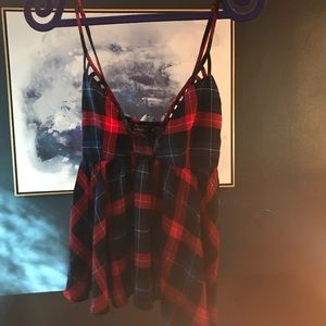 Flannel print spaghetti strap top ⭐️